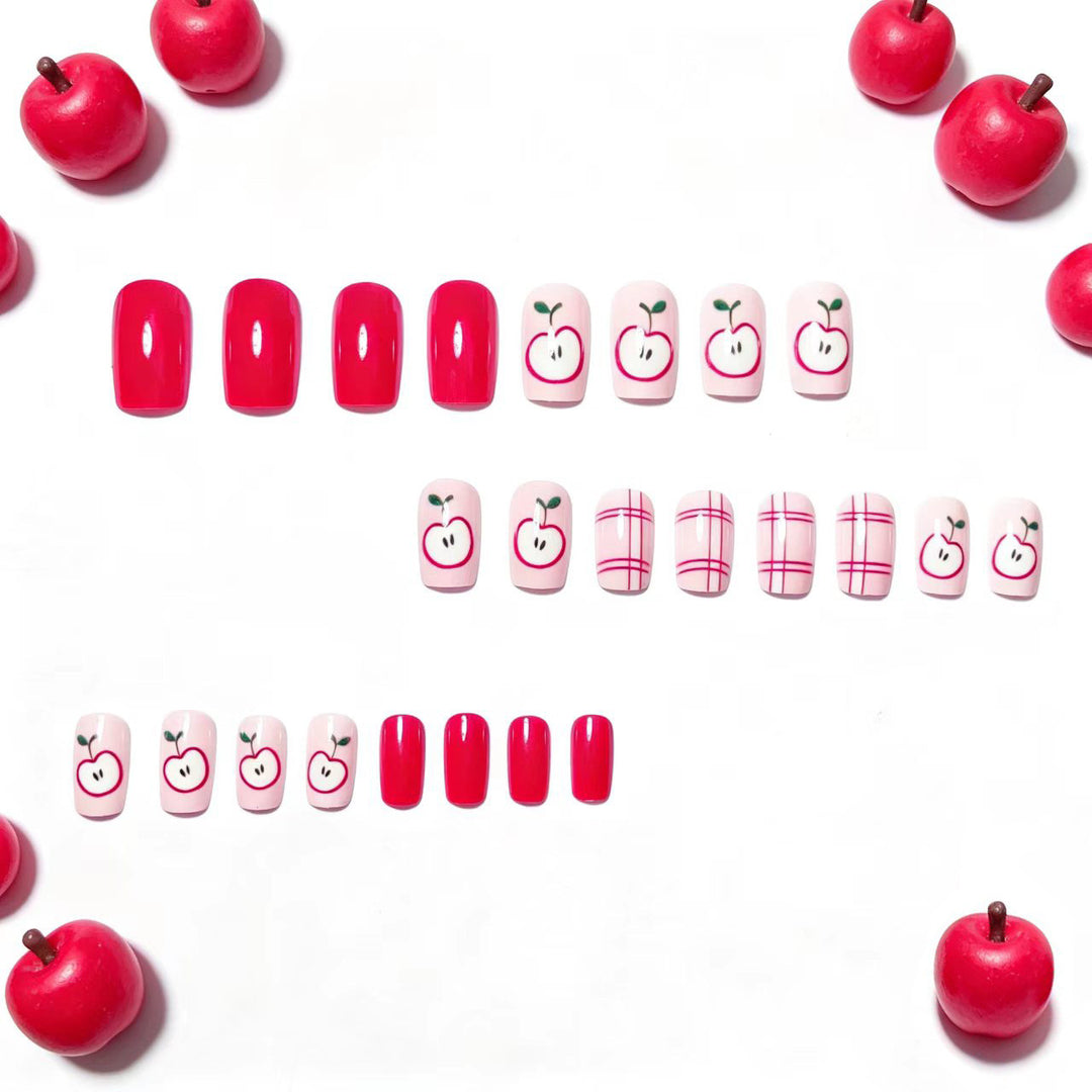 Artificial nails with fruity apple design Kalsten