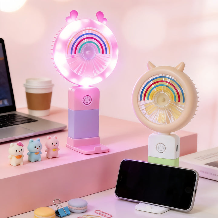 Women Portable Table Fan with Multifunctional LED Lights Kalsten
