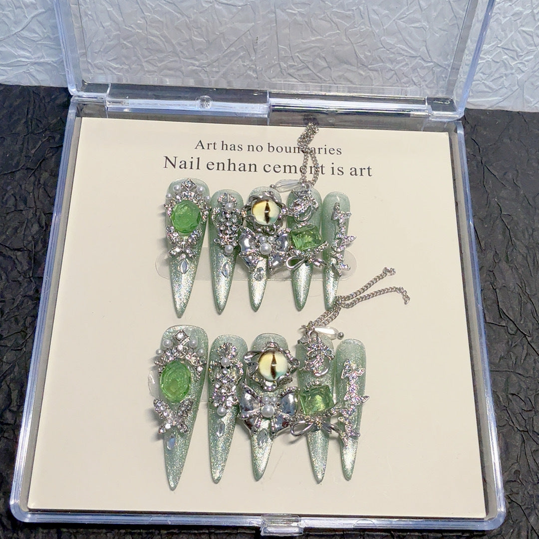 Decorative Rhinestone-Embellished Nail Tips