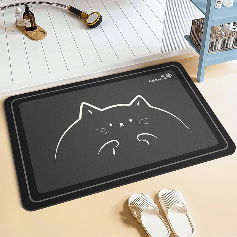 Adorable Cartoon Cat Bath Mat Kalsten