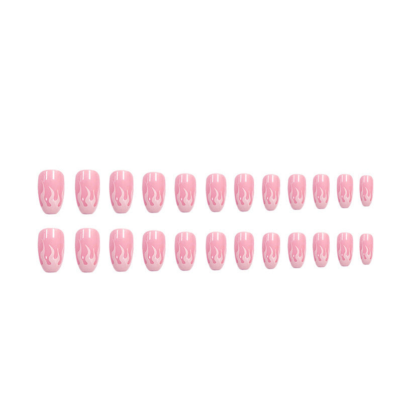 Art nail set with modern flame designs Kalsten