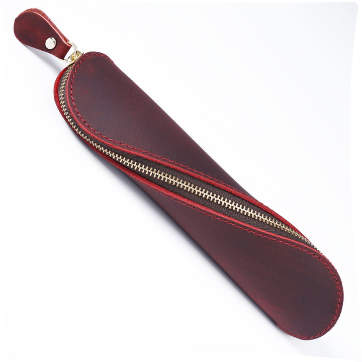 Leather Pencil Case with Zipper