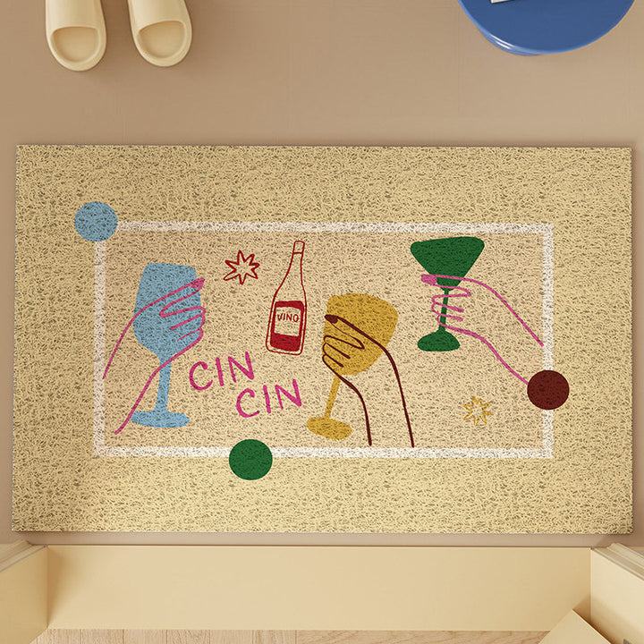 Decorative Apple Themed Floor Mat for Home