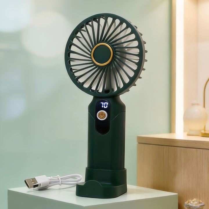 Portable handheld fan with digital speed display and USB charging function Kalsten