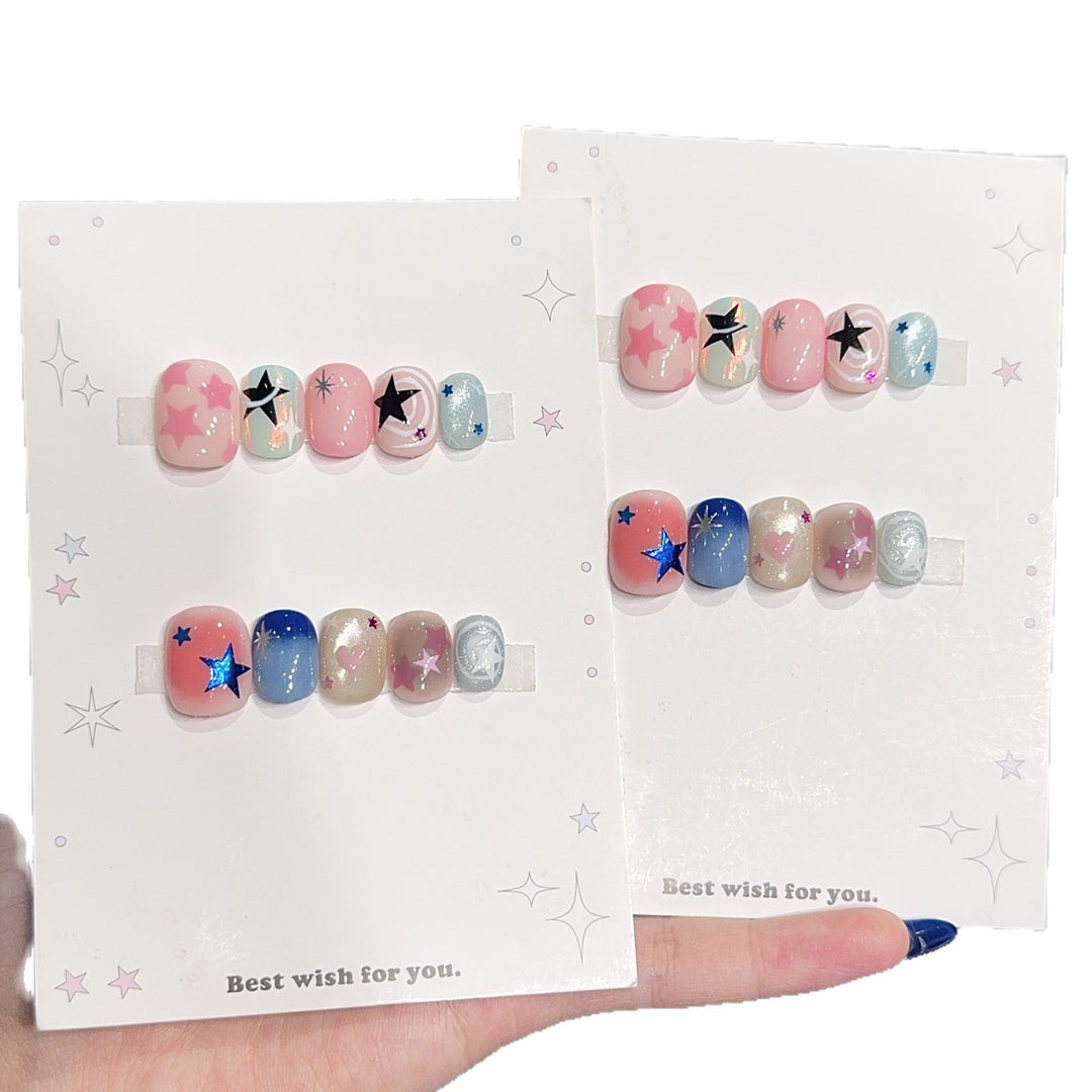 Artificial nails with glamorous star motifs Kalsten