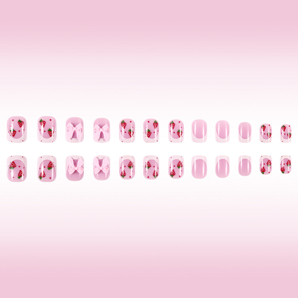 Decorative Strawberry-Themed Press-On Nail Art Kalsten