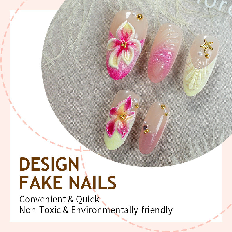 Creative nail art set with elegant flower designs Kalsten
