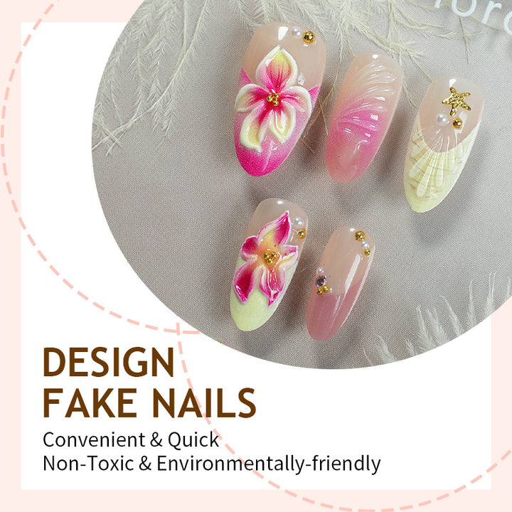 Creative nail art set with elegant flower designs Kalsten