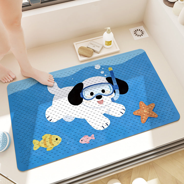 Playful Dog-Themed Bath Mat Kalsten