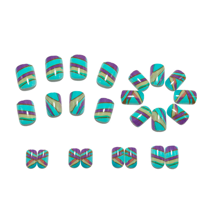 Creative artificial nails with modern geometric patterns Kalsten