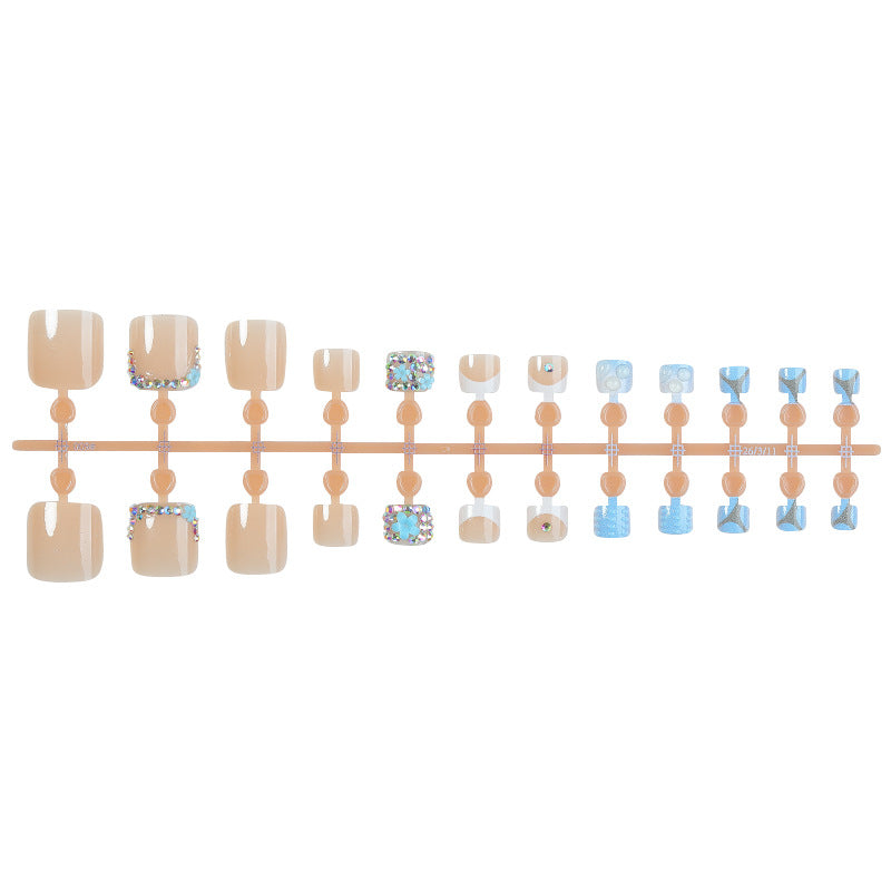 Decorative Press-On Nail Art Set with Sparkling Accents kalsten