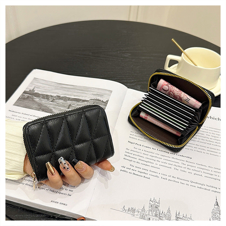 Quilted Zippered Compact Wallet