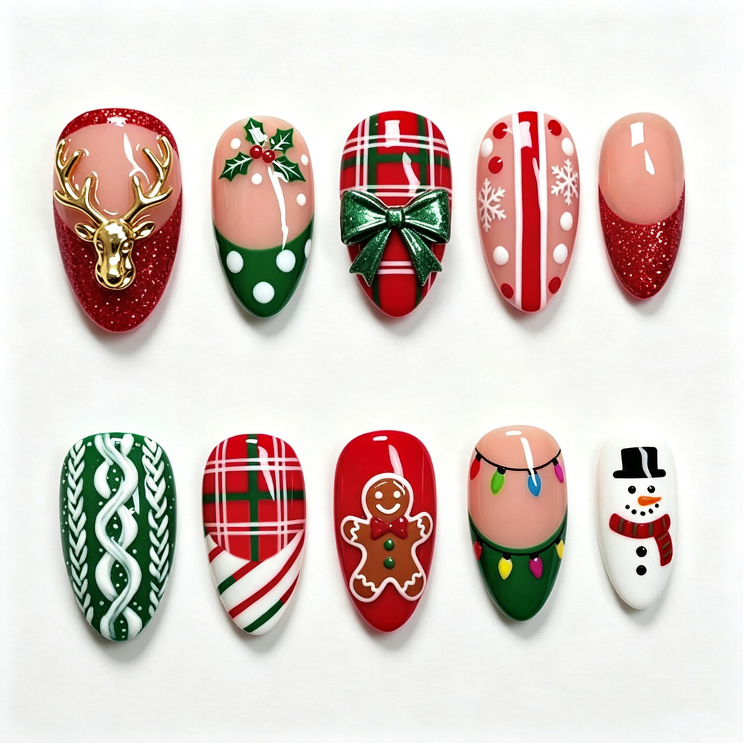 Holiday Themed Press-On Nail Set
