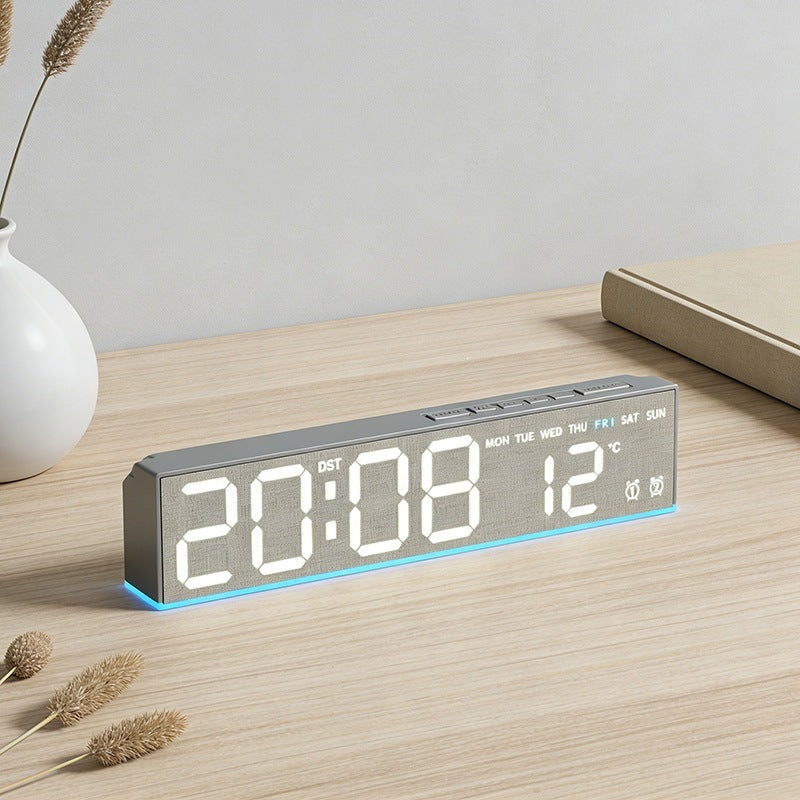 Digital alarm clock with wood look and temperature display Kalsten