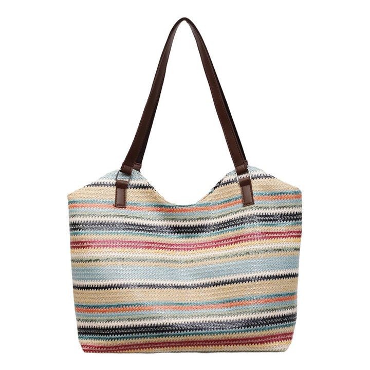 Striped Handwoven Beach Tote
