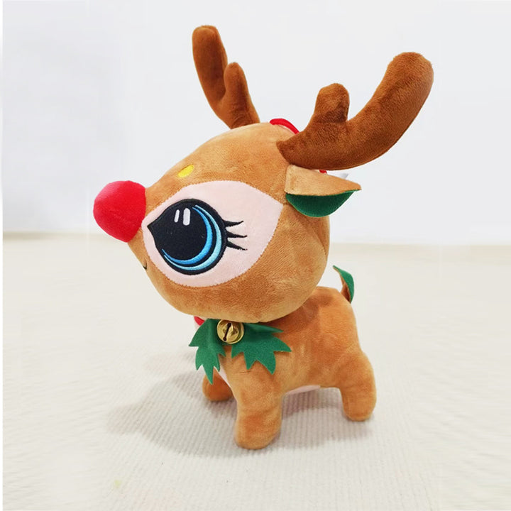 Plush reindeer with Christmas hat