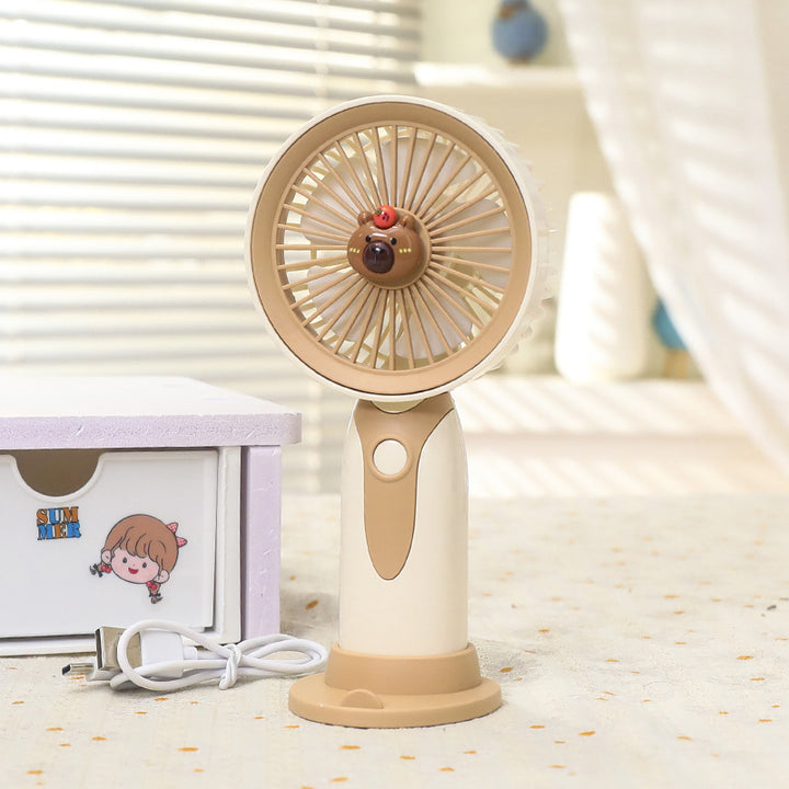 Women's Portable Mini Hand Fan with Ergonomic Handle and Cute Animal Design Kalsten
