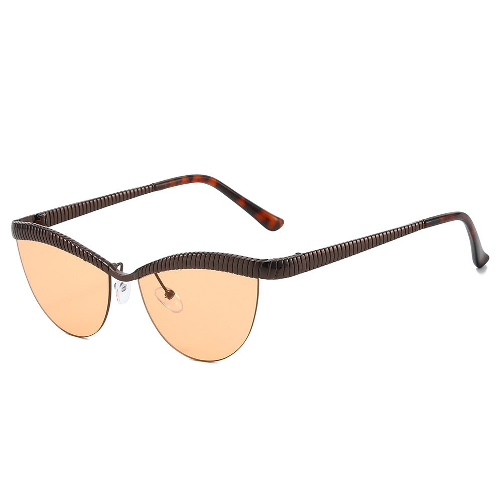 Statement Cat-Eye Sunglasses with Sculpted Metal Frames Kalsten