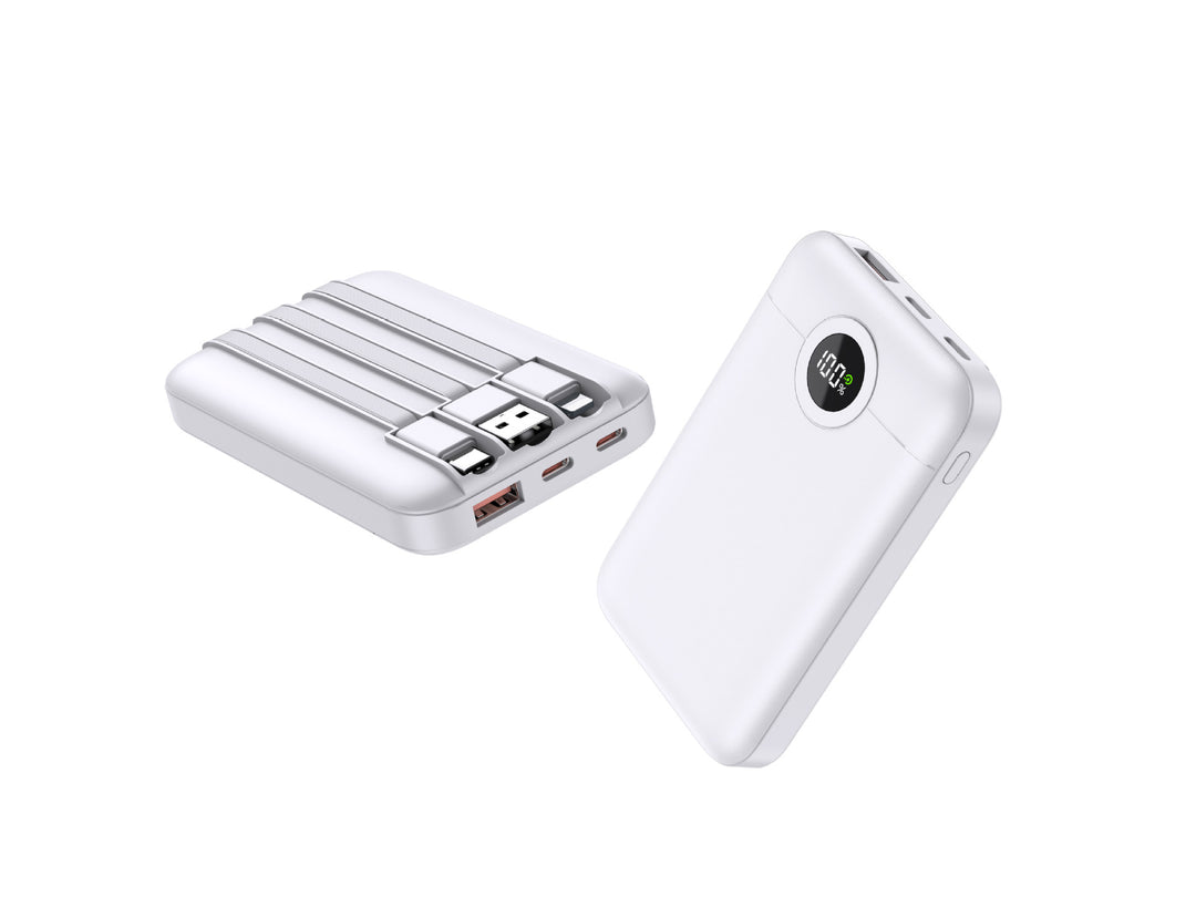 Portable power bank with intelligent cable management and LED charging status display Kalsten