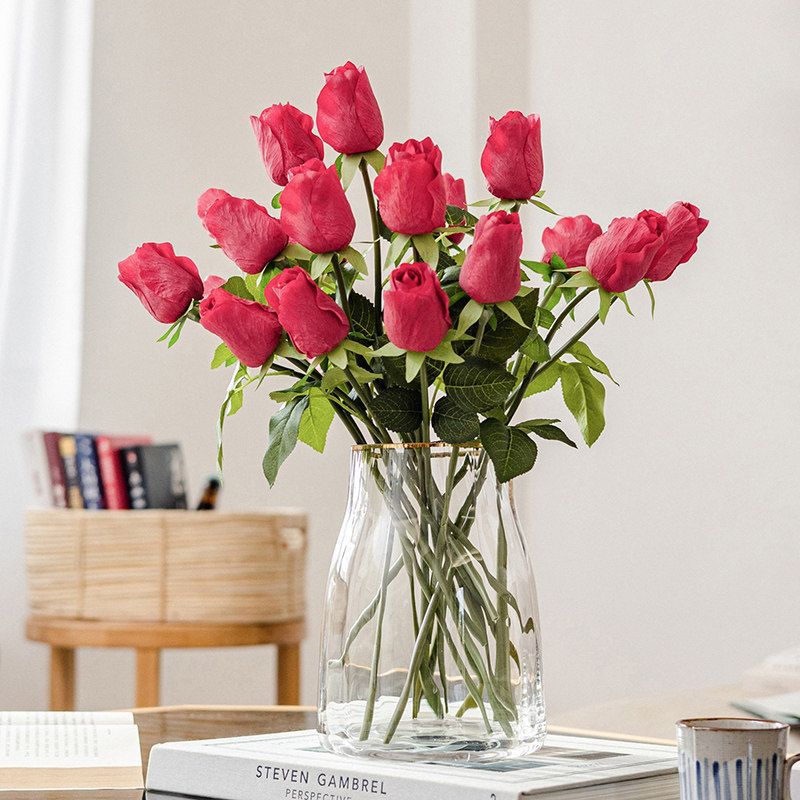 Lifelike Artificial Pink Rose Stem