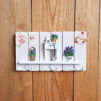 Decorative Floral Wall Hook Rack