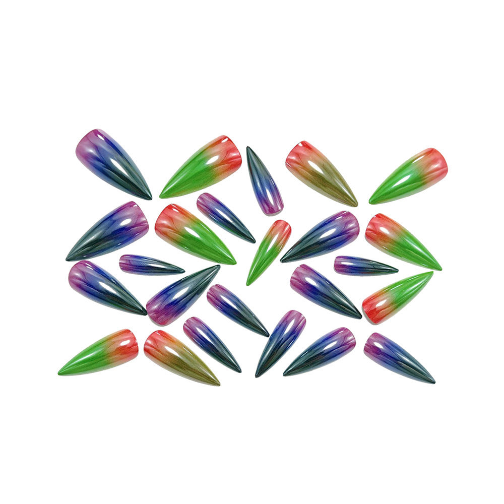 High-shine artificial nails in trendy multicolor design Kalsten