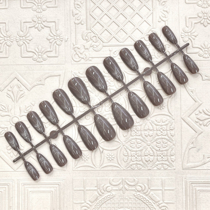 Glossy Elegant Almond-Shaped Press-On Nails Kalsten