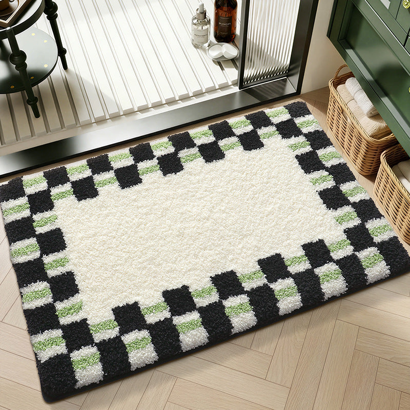 Plush Textured Zigzag Bath Mat Kalsten