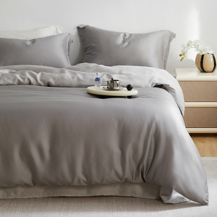 High-quality reversible Mako satin bedding set with a silky-soft touch