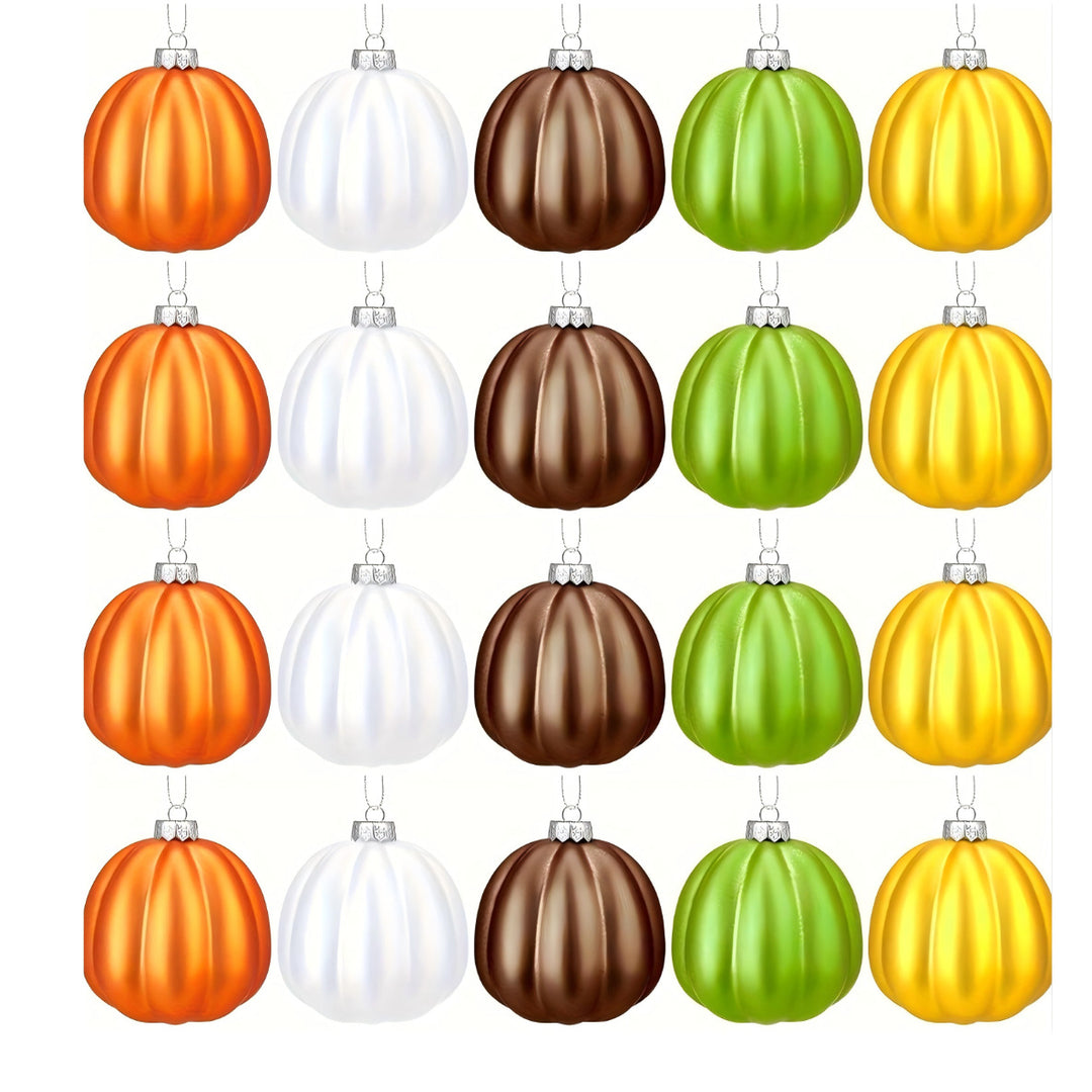 Hanging Christmas Ornaments in Pumpkin Glass Design Ornament Set