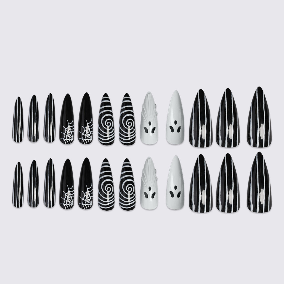 Creative nail art set with spooky designs Kalsten