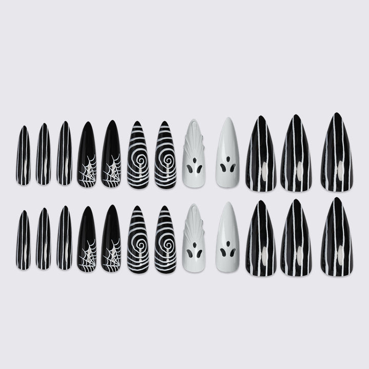 Creative nail art set with spooky designs Kalsten