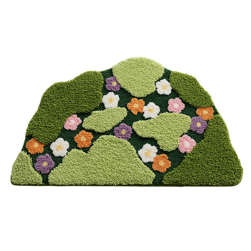 Floral Embellished Indoor Bath Mat Kalsten