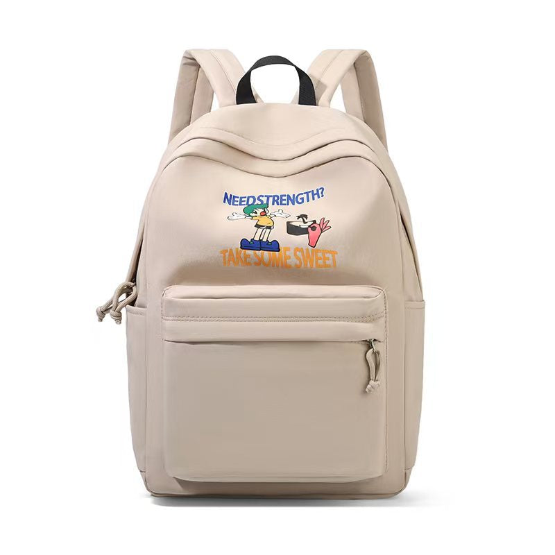 Backpack with Creative Cartoon Print and Multiple Practical Compartments Kalsten