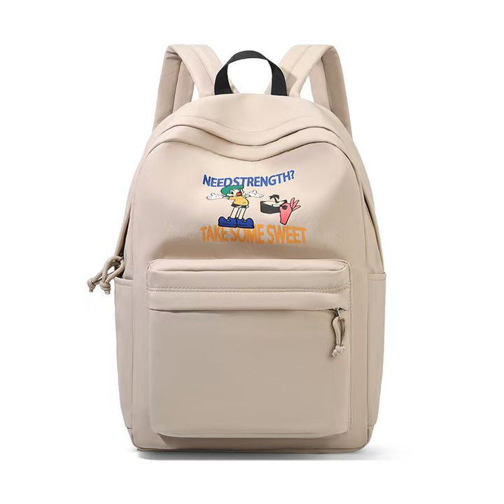 Backpack with Creative Cartoon Print and Multiple Practical Compartments Kalsten