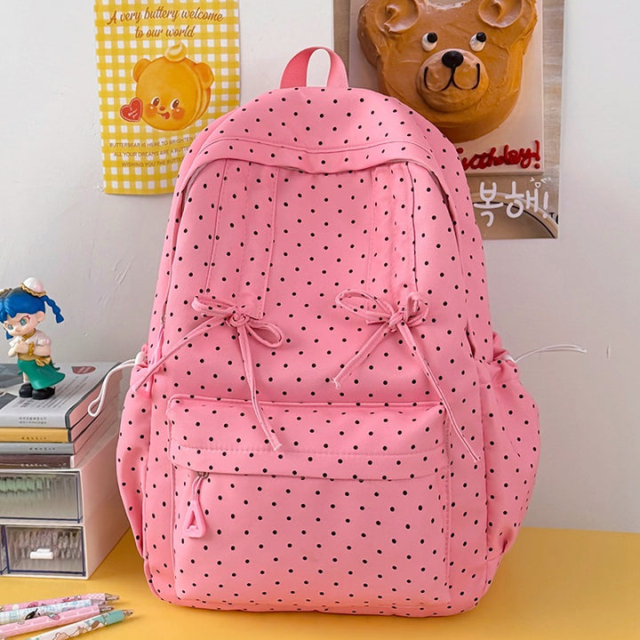Stylish Polka Dot Patterned School Backpack Kalsten