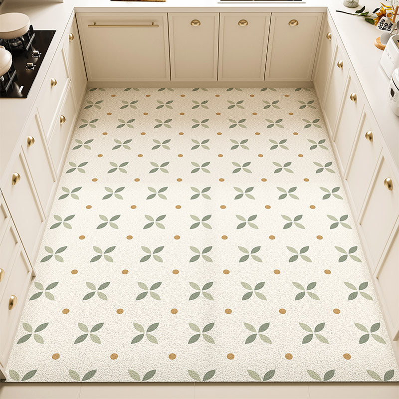 Floral Pattern Kitchen Rug