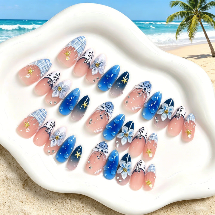 Artistic Floral Press-On Nail Set Kalsten