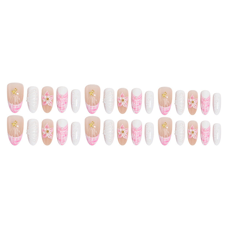 Artificial Nail Set with Floral and Glamorous Accents Kalsten