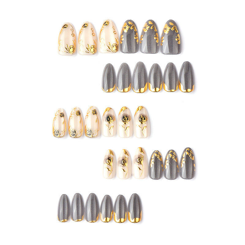 Artificial nails with elegant rose designs Kalsten