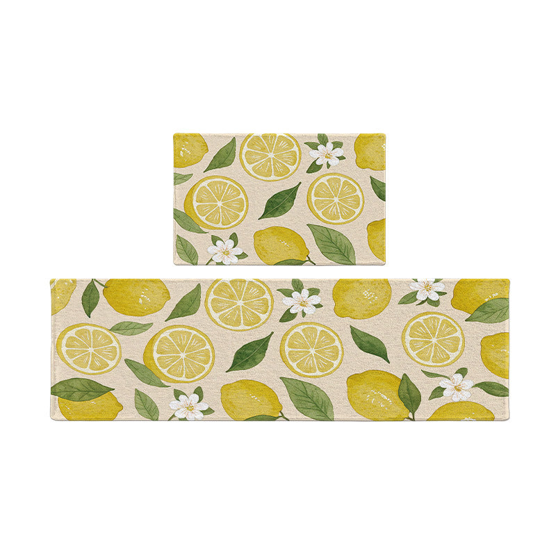 Refreshing Citrus-Themed Kitchen Runner Mat Kalsten