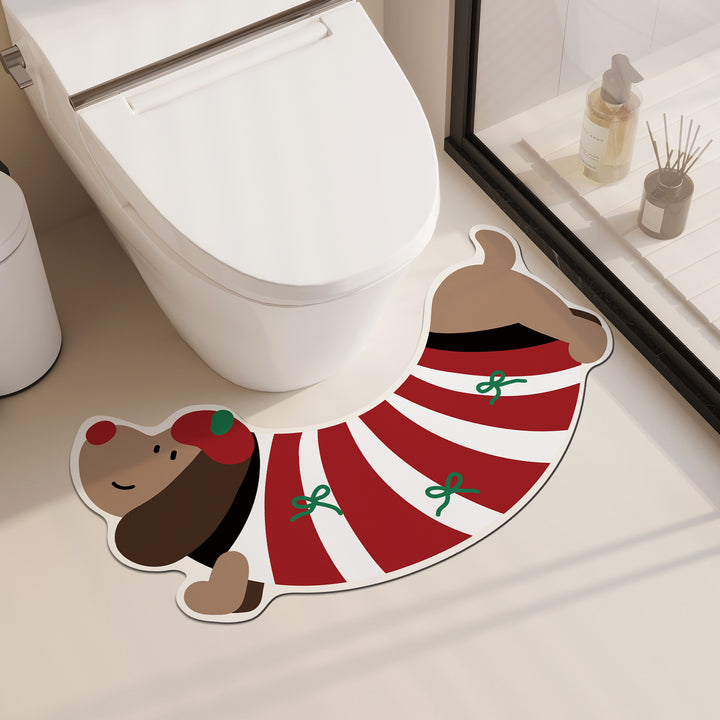 Playful Dog-Themed Bath Mat Kalsten