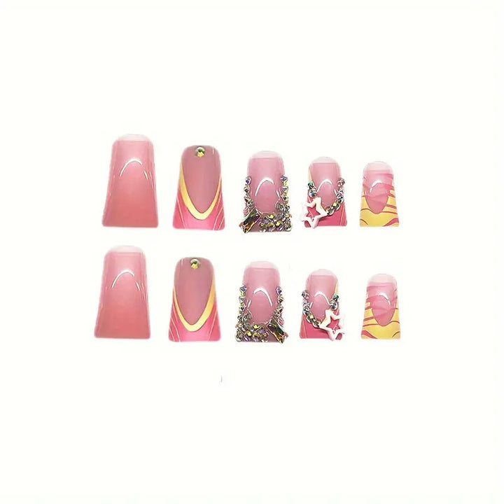 Decorative 3D Themed Press-On Nail Art Kalsten