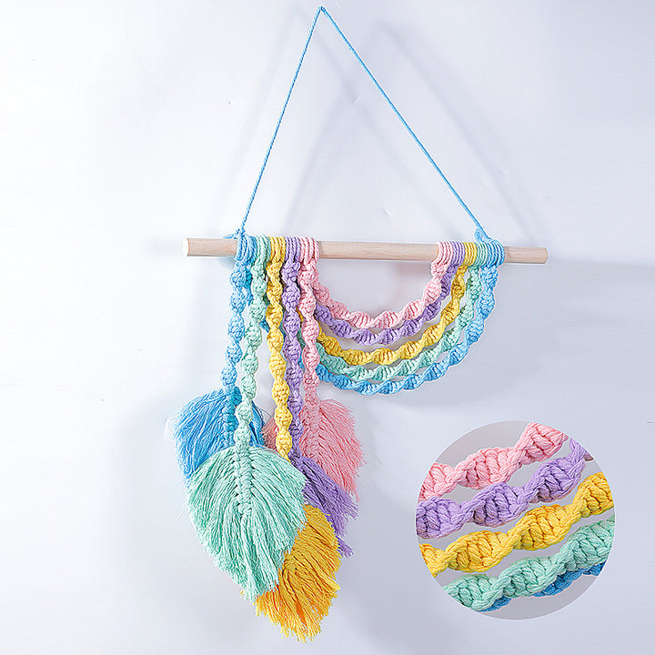 Macramé Wall Decor with Colorful Fringe Kalsten