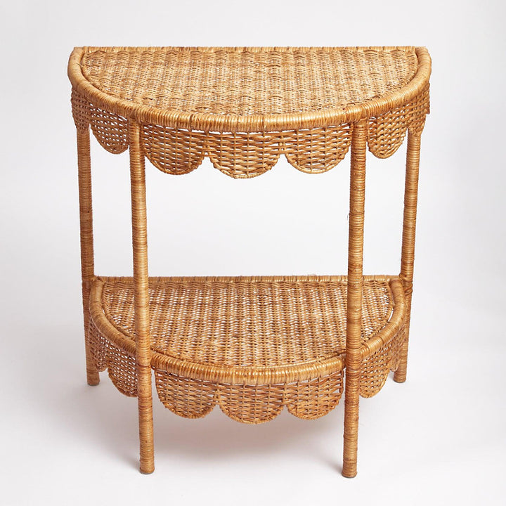 Round wicker table in vintage style Kalsten