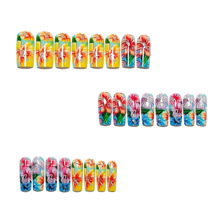 Art nails with colorful flower design Kalsten