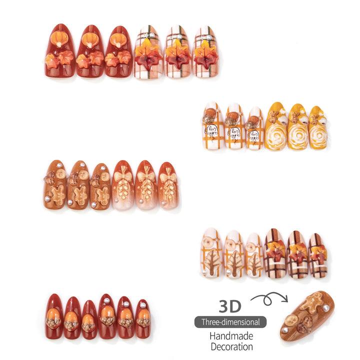 Seasonal Autumn-Inspired Manual Nail Art Set
