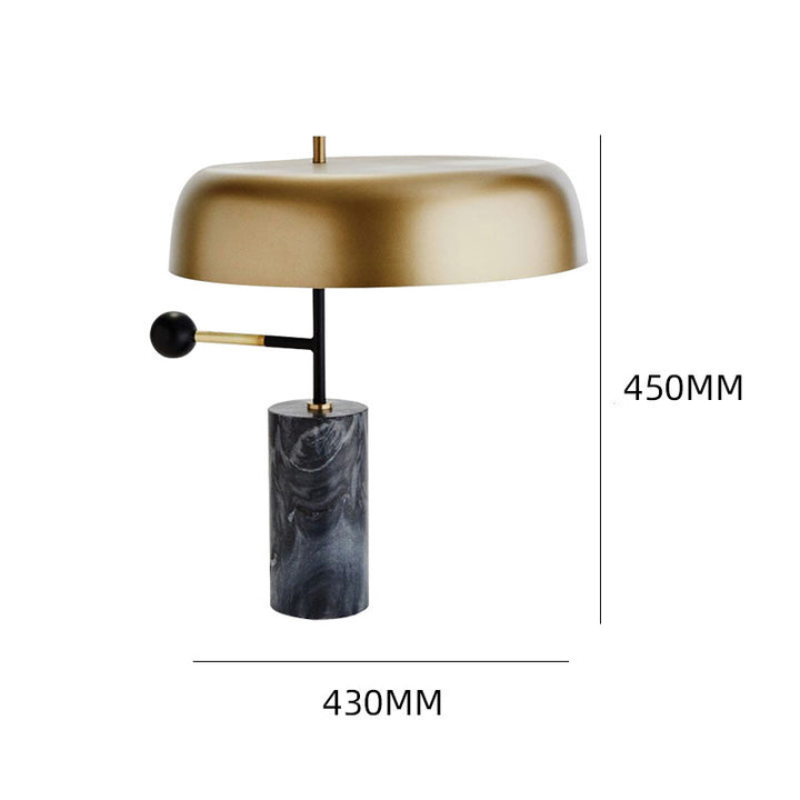 Stylish Table Lamp with Marble Base and Gold Accent