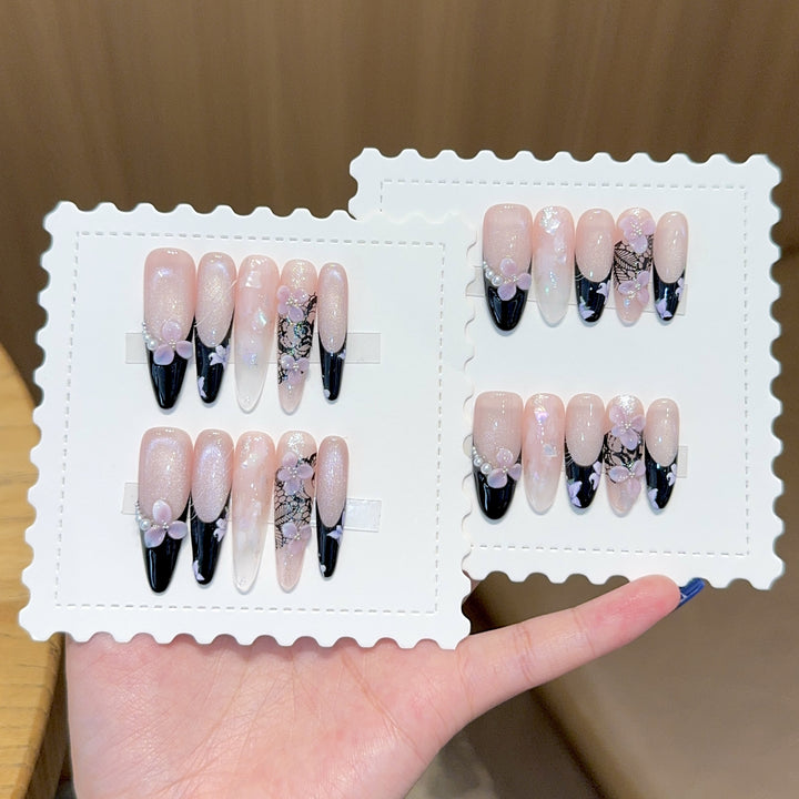 Artificial Nails In Elegant Floral Design Kalsten