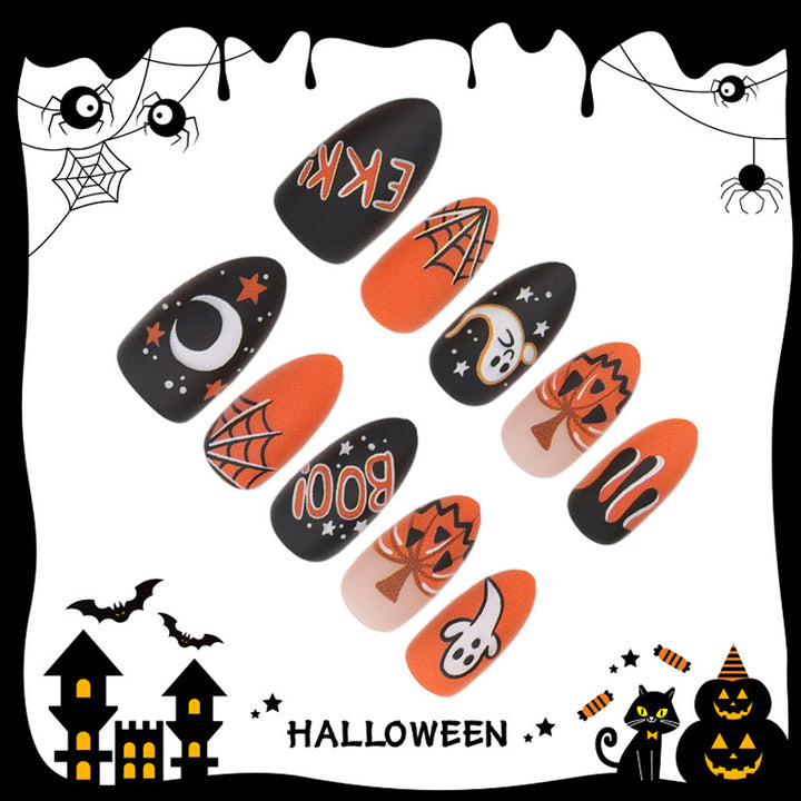 Halloween Artificial Nail Set with Halloween Motifs and Creative Designs Kalsten